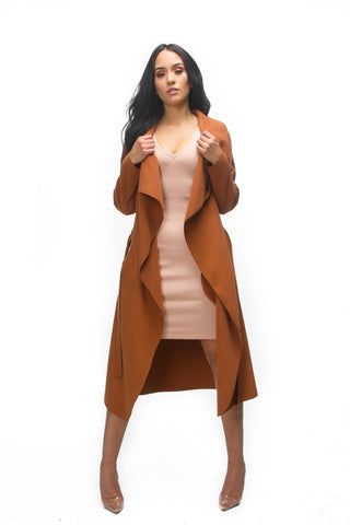 THE MYSTYLEMODE TAUPE ESSENTIAL POCKET TRENCH
