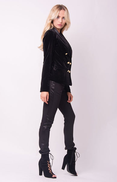 MBB4JKTT05 Contrast Velvet Cropped Jacket