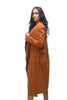 THE MYSTYLEMODE RUST CASCADING FRONT LONG TRENCH COAT