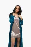 THE MYSTYLEMODE TEAL ESSENTIAL SATIN TRENCH