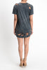CHARCOAL MINERAL WASHED DESTROYED TUNIC DRESS